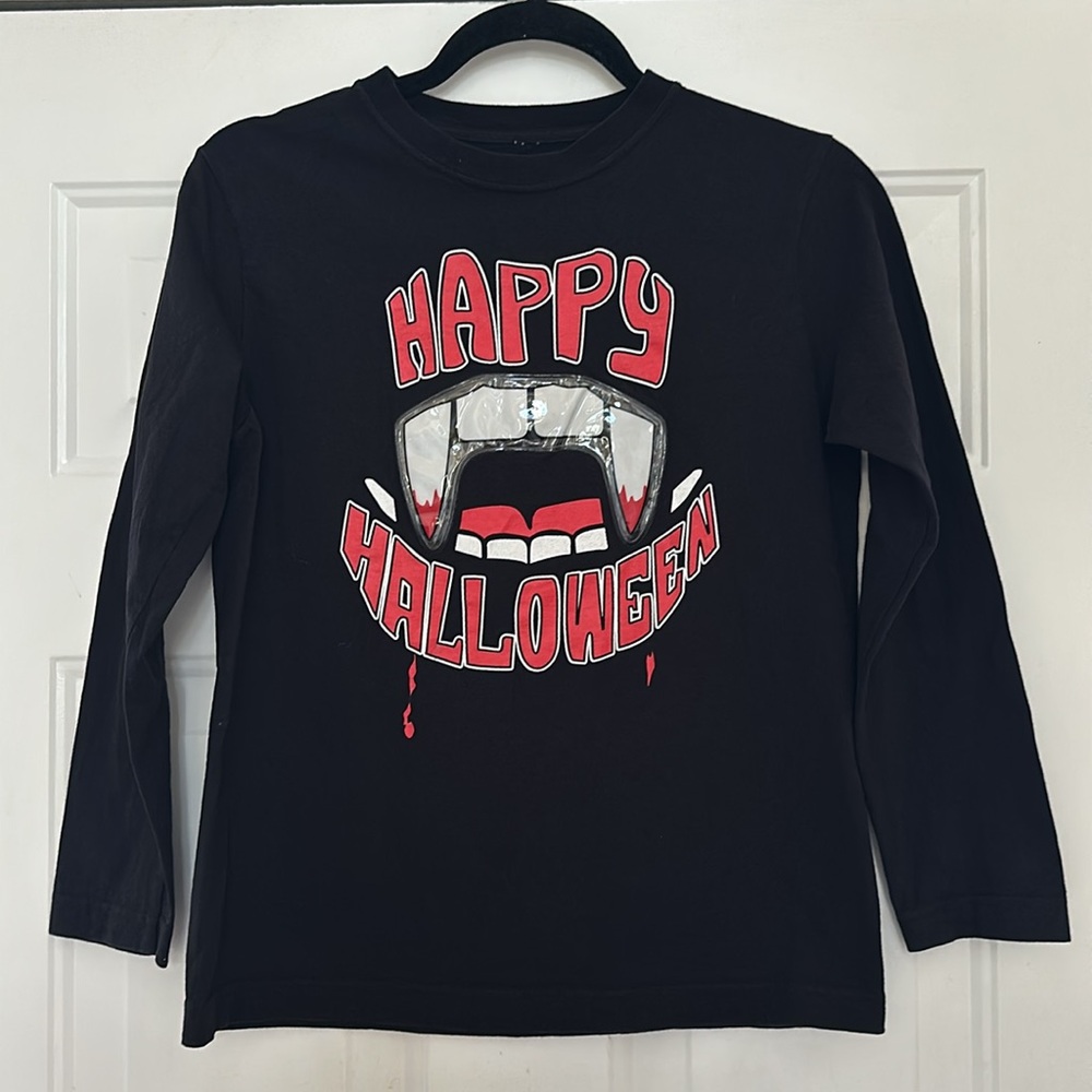 Happy Halloween Vampire Teeth Shirt Black